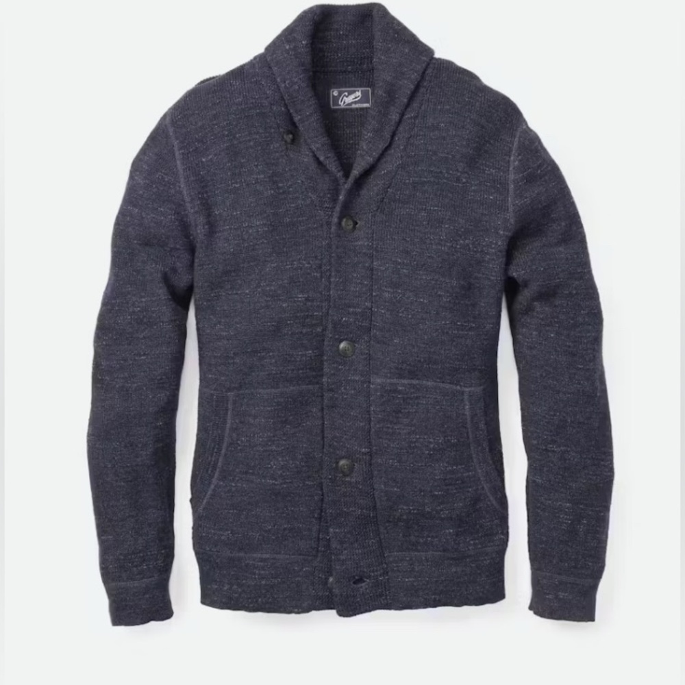 GRAYERS CLOTHIER CABANA SHAWL CARDIGAN SWEATER 100% COTTON NAVY BLUE MENS SZ XL